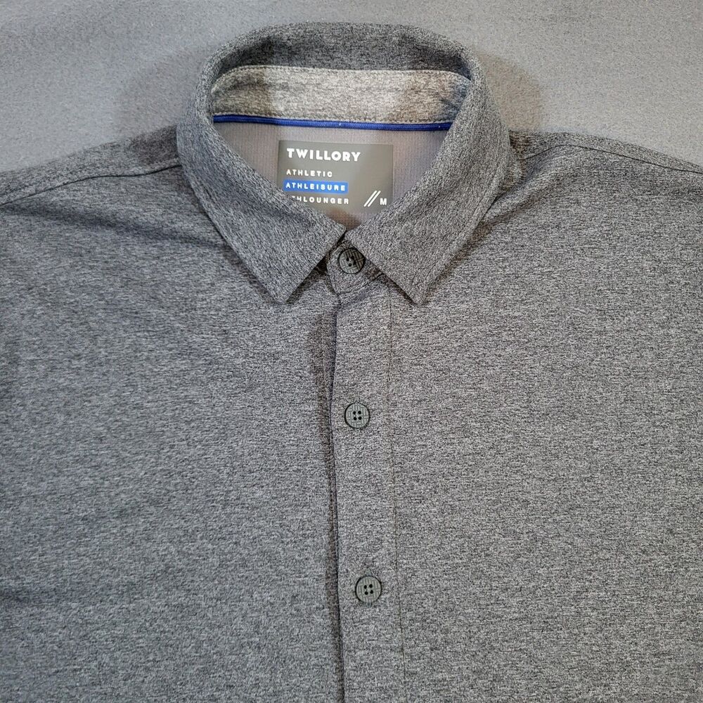 Twillory Shirt Mens Large Gray Athleisure Athlounger Performance Golf Stretch